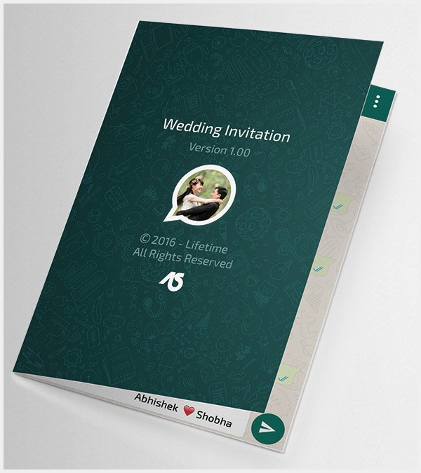 whatsapp themed wedding invitation card