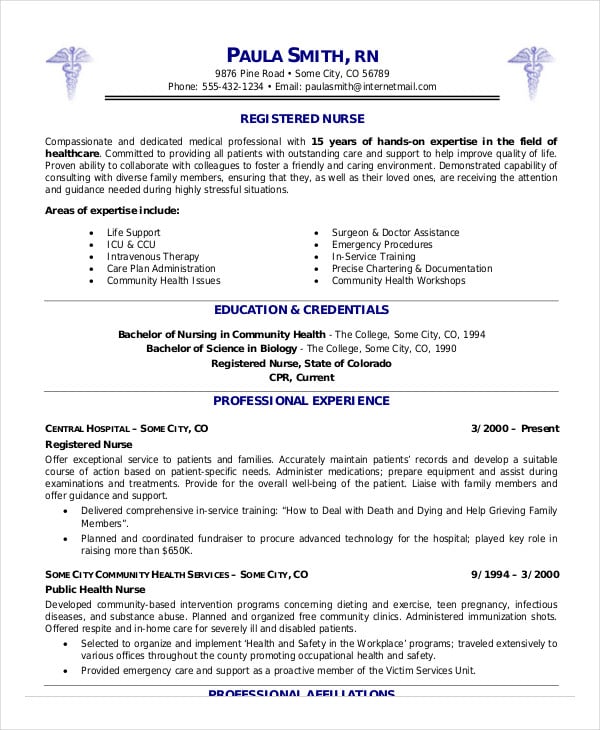 Registered Nurse Resume Example 7 Free Word PDF Documents Downlaod