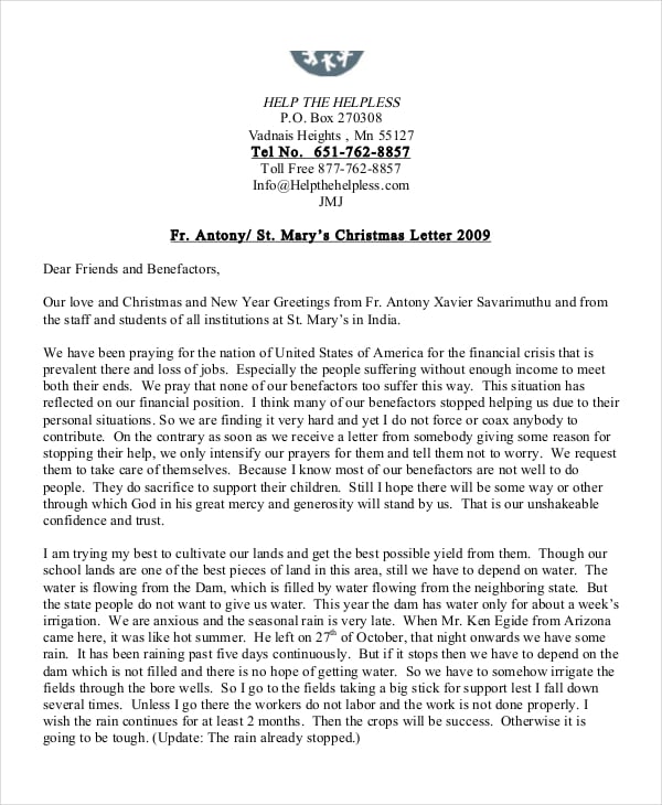 prayer christmas letter template free