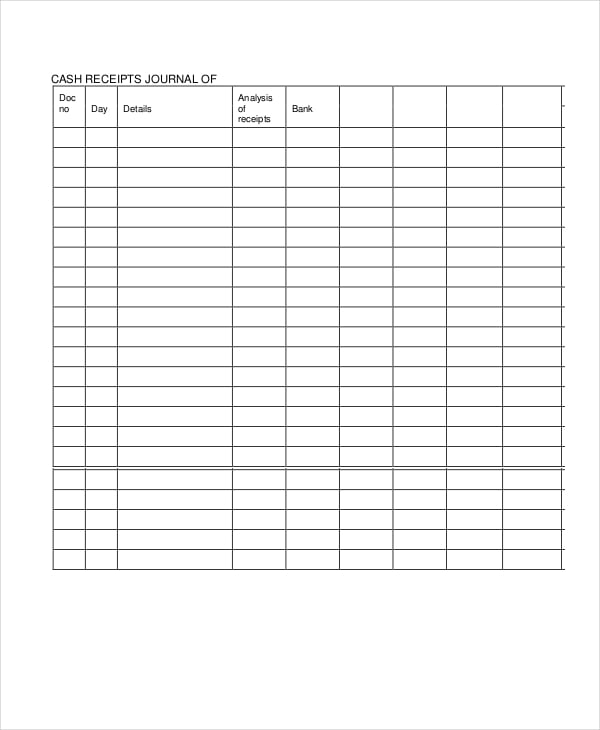 cash receipts journal template in pdf