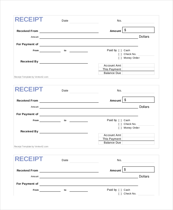 Printable Cash Receipt Template Free Printable Templates Free 0370