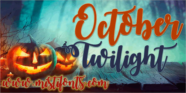 october twilight calligraphy font