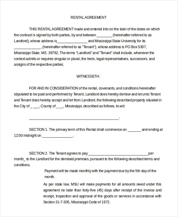 Printable Blank Lease Agreement Form - 19+ Free Word, PDF Documents