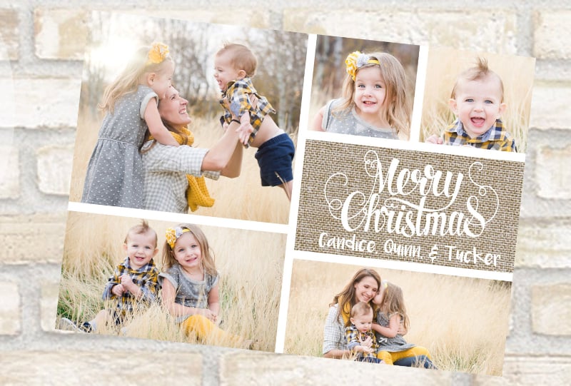 family christmas photo post card