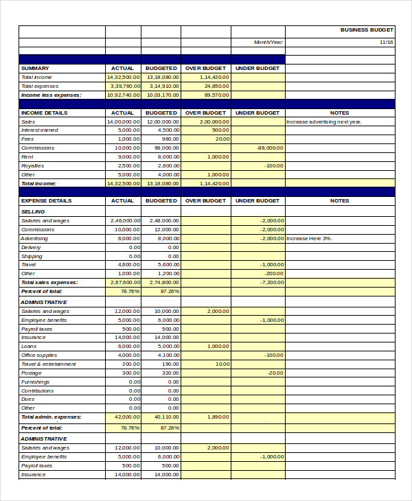 Download Excel Budget Template Xls Project Management Excel Templates 