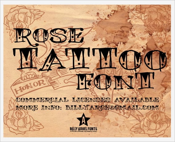 rose tattoo font
