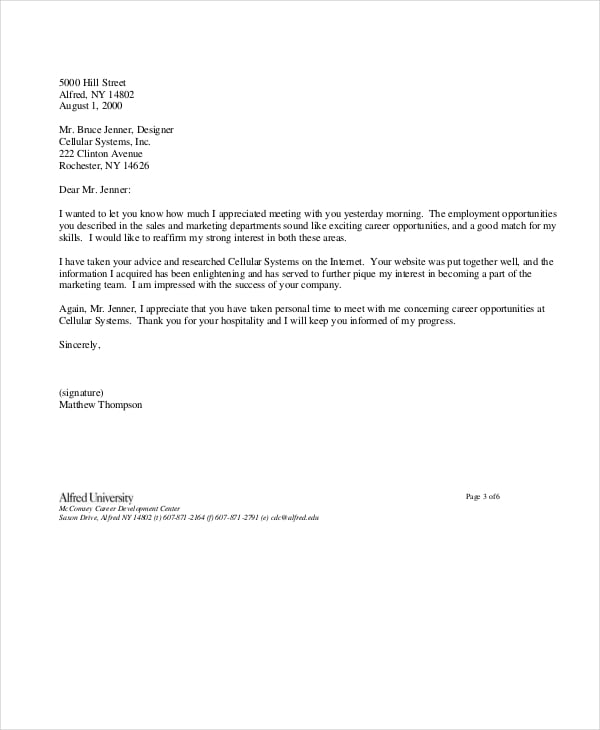 thank you letter to ceo after interview