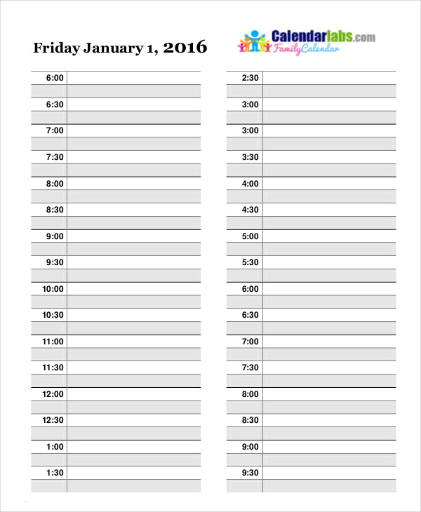 daily calendar planner