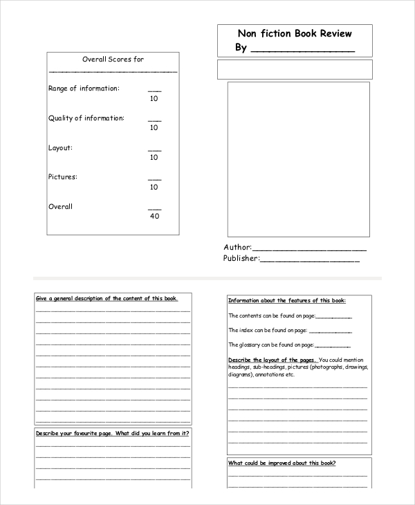 Editable book review template picture