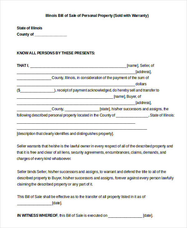 Bill Of Sale Template 15 Free Word PDF Documents Download