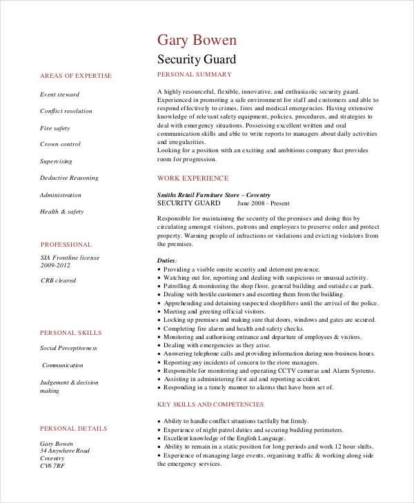 9+ Security Guard Job Descriptions - Free Sample, Example, Format