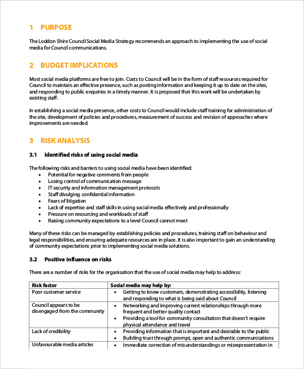 Social Media Strategy Template 10 Free Word PDF Documents Download