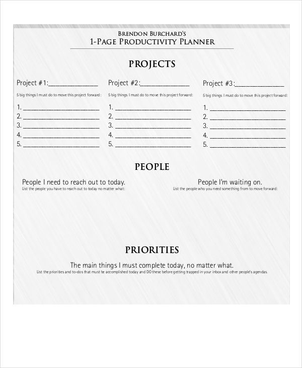 daily productivity planner template