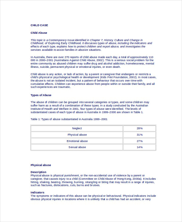 child-case-study-template-format
