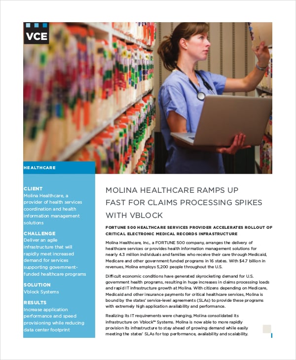 healthcare case study template example