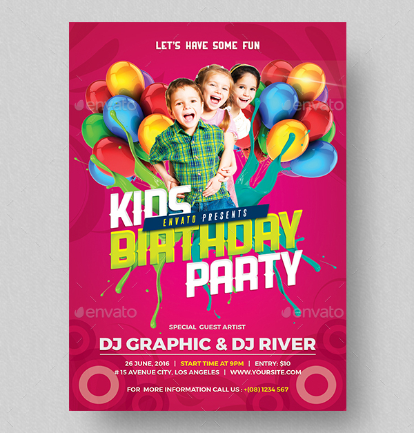 kids birthday party invitation