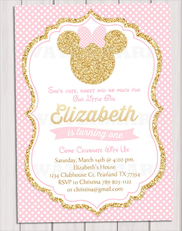 minnie mouse birthday party invitation