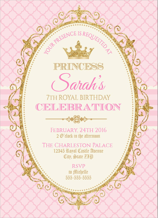 princess birthday party invitations