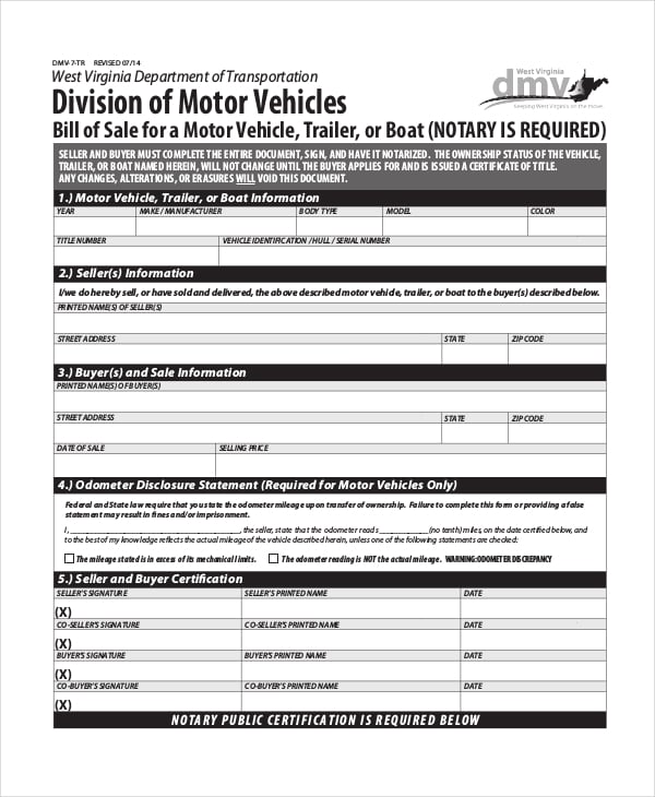 notary boat bill of sale in pdf