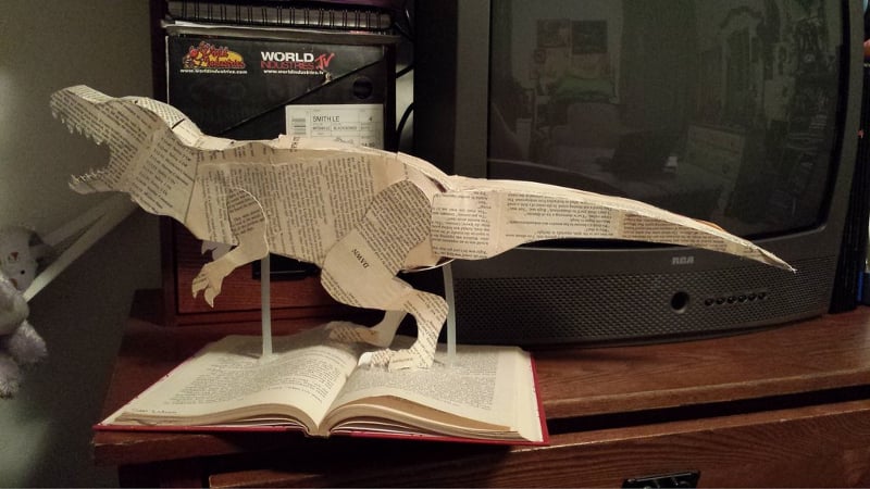 paper art of dinosour