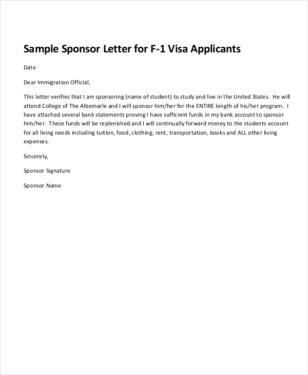 immigration sponsorship letter example