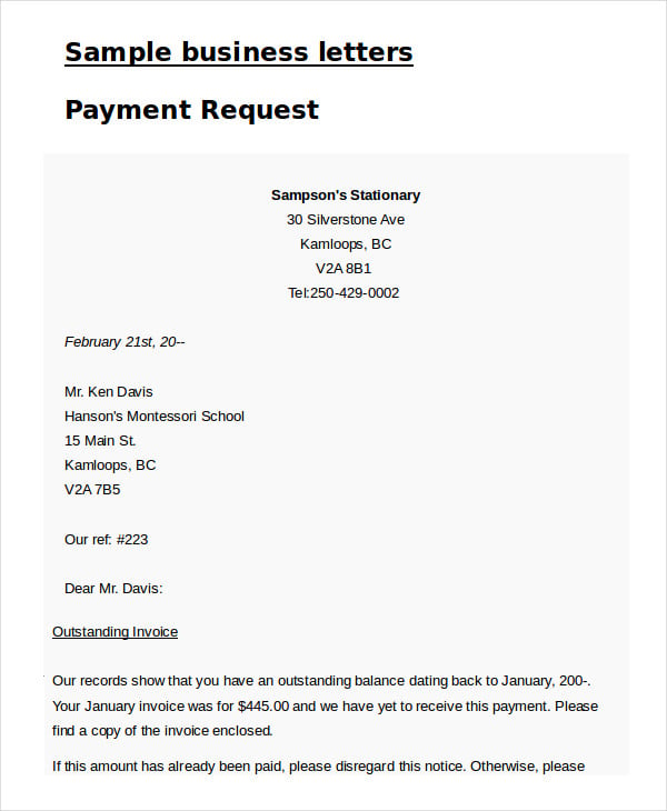 business letter template