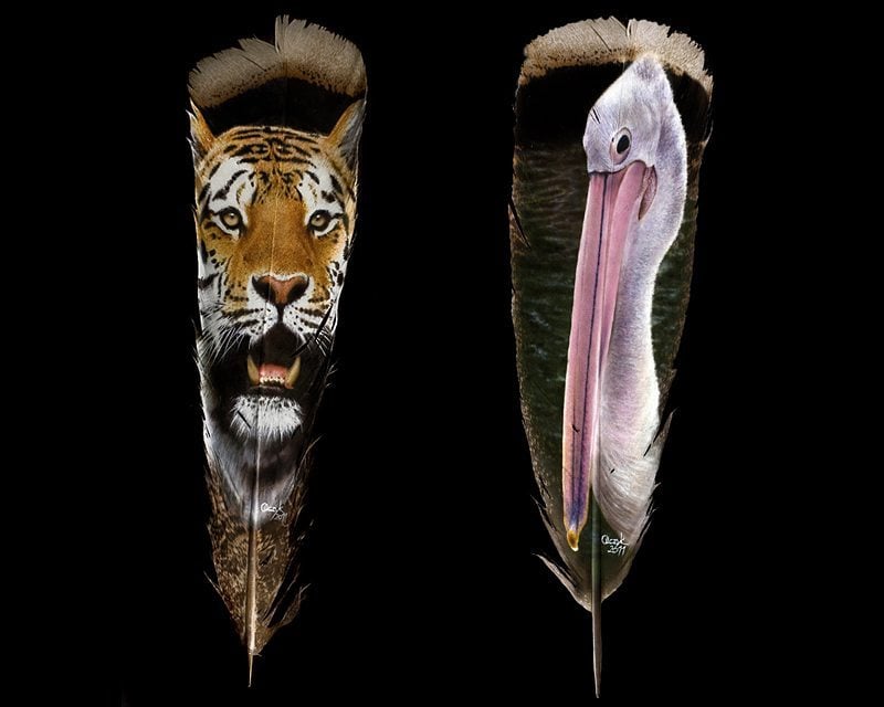 feather art of tiger