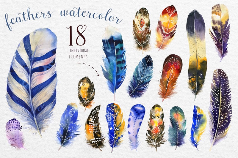 watercolor feather painting
