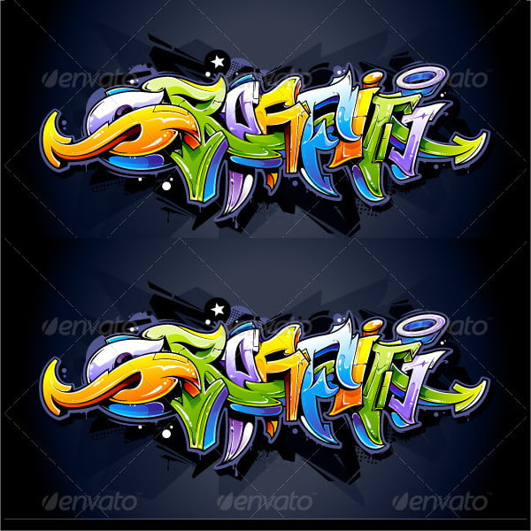 bright graffiti lettering