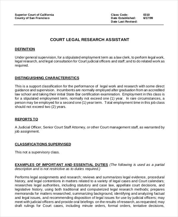 11+ Legal Assistant Job Description Templates PDF, DOC