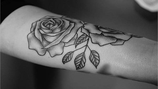 black and grey forearm tattoos