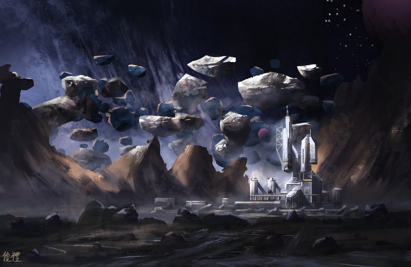 fantasy space station artwork