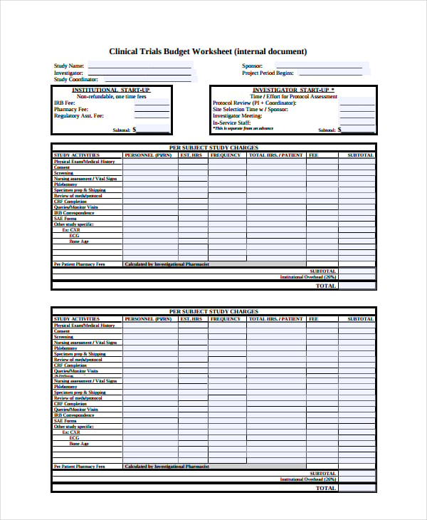 clinical trial budget template1