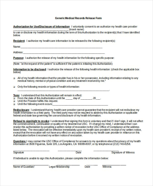 generic-medical-records-release-form