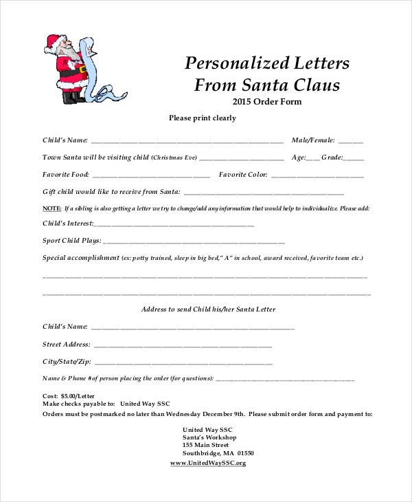 Santa Letter Template 9  Free Word PDF PSD Documents Download