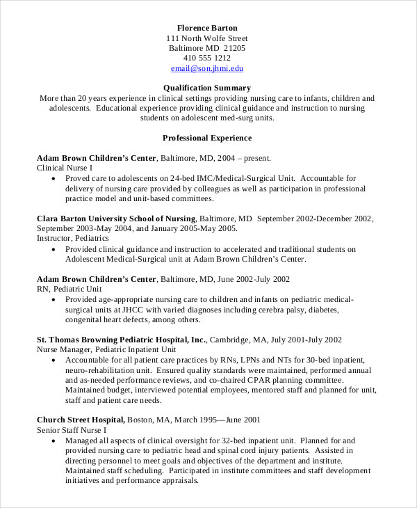 nurse student resume template baylor