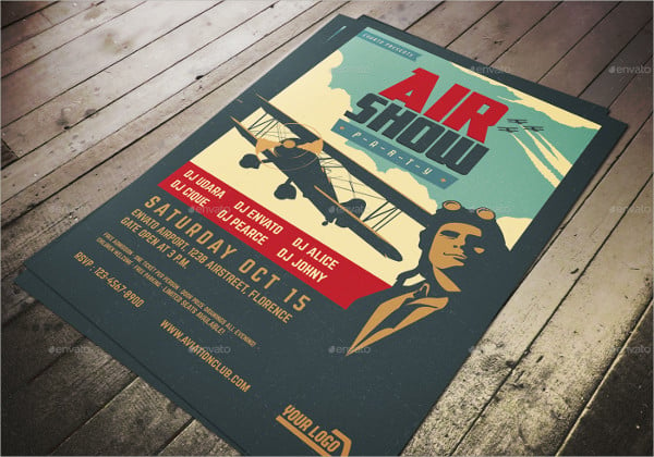 vintage airshow party poster