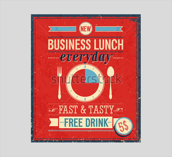 vintage bussiness lunch poster