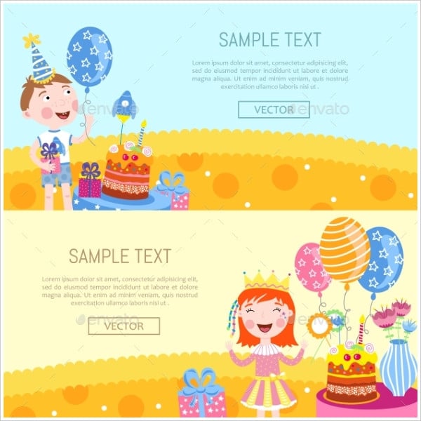 happy birthday banners vector illustration