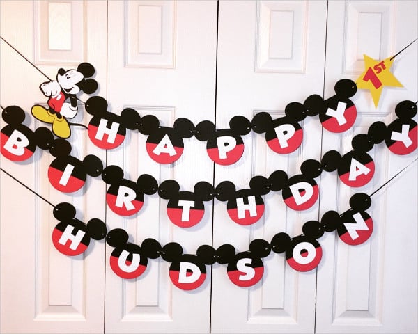 mickey mouse birthday banner