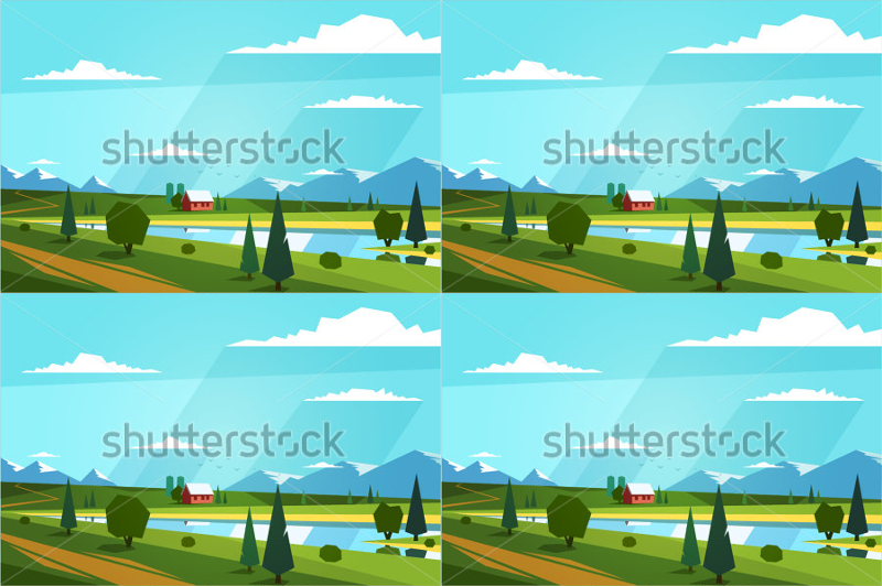 village landscape illustration