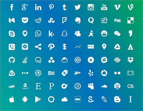 complete social icon set