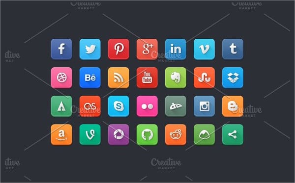 rounded square social mediai icon