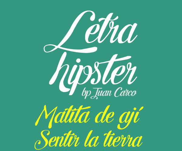 letra hipster font