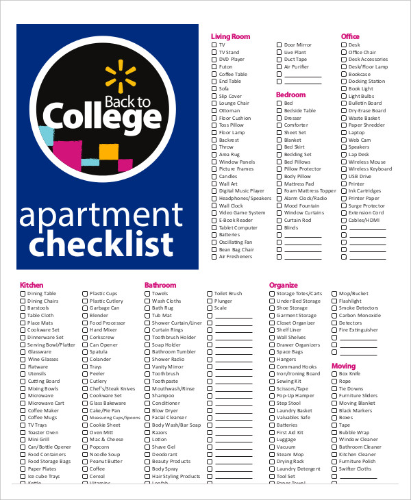 New Apartment Checklist 9+ Free Word, PDF Documents Download