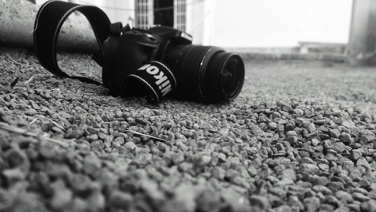 black white blurr camera