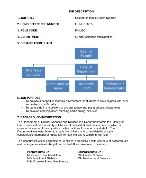 10+ Nutritionist Job Description Templates PDF, DOC