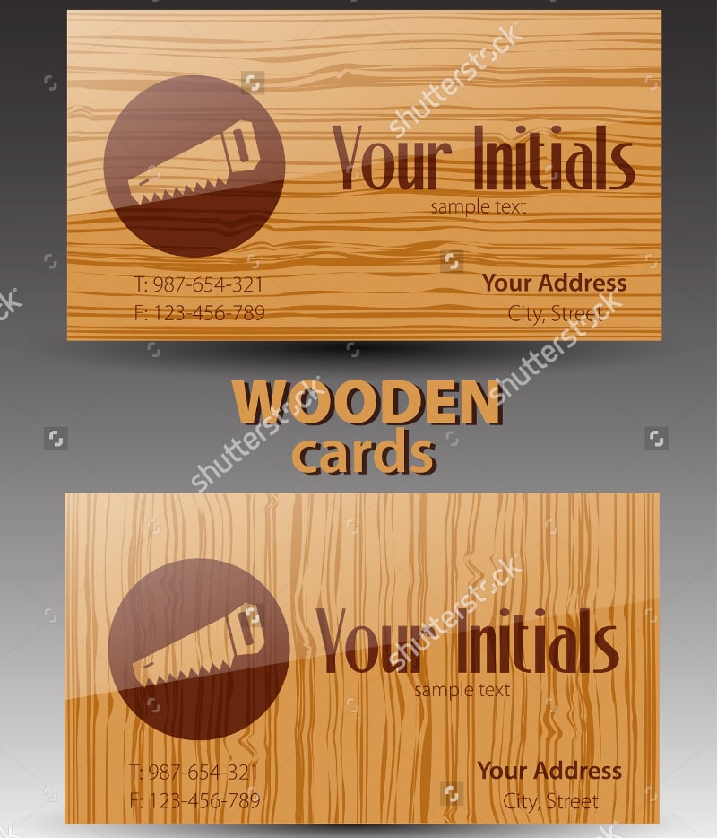 vector wooden business card