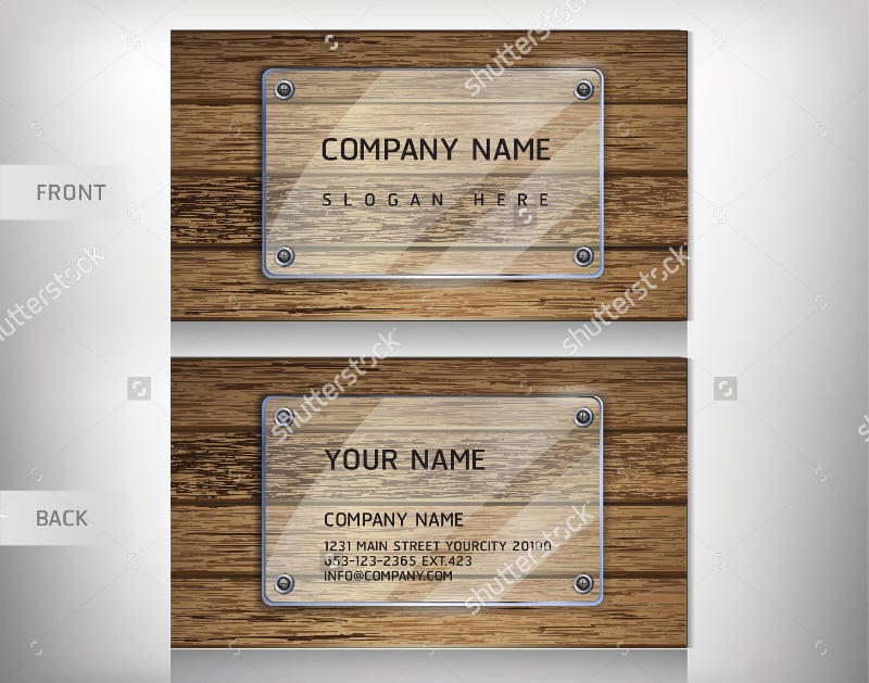 old wooden business card