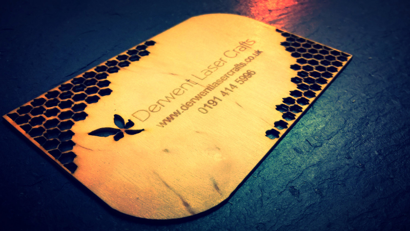 laser cut wood business card